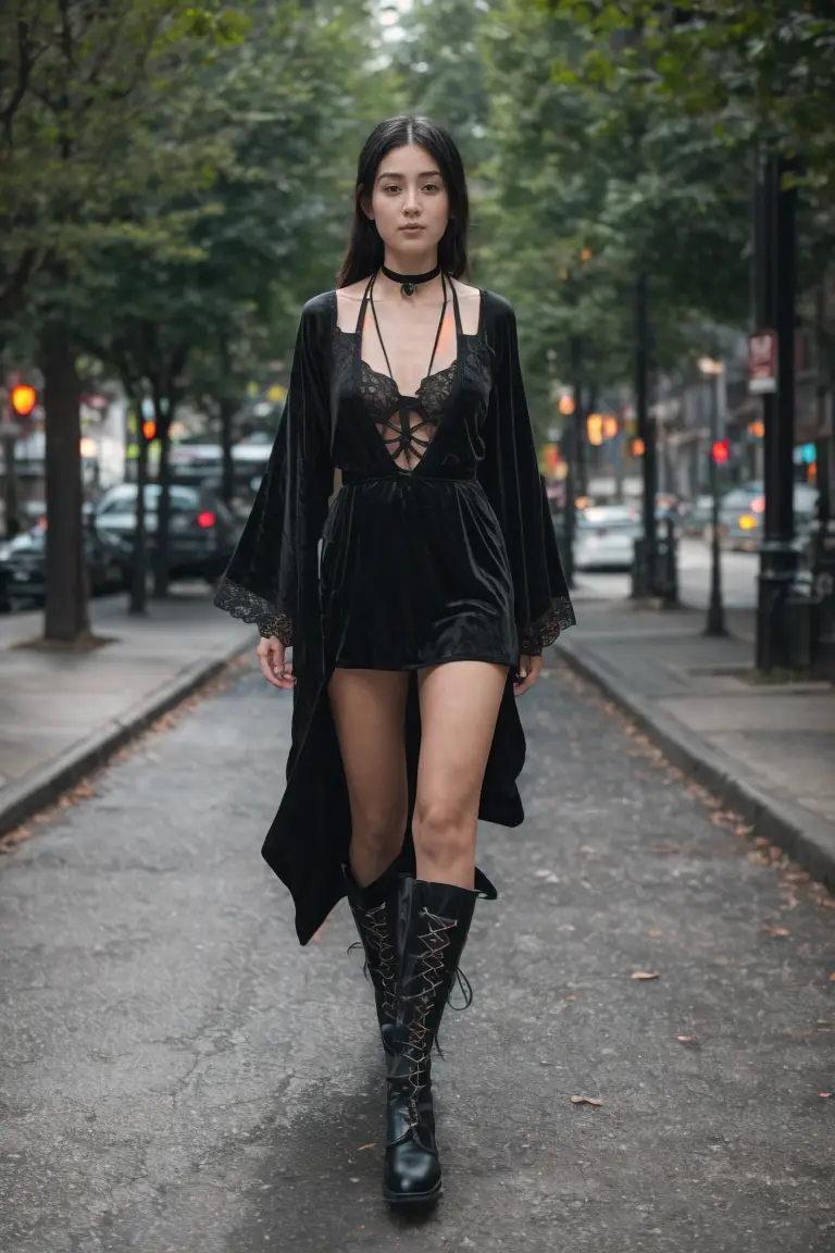 dark boho outfits