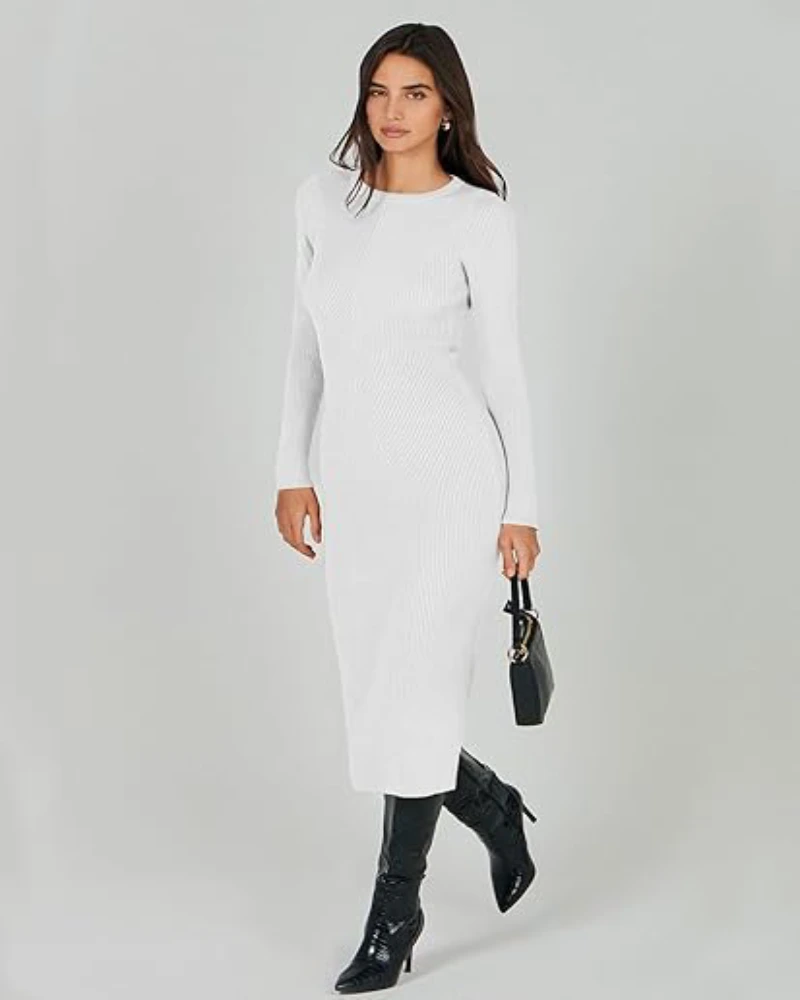 white sweater dress outfit