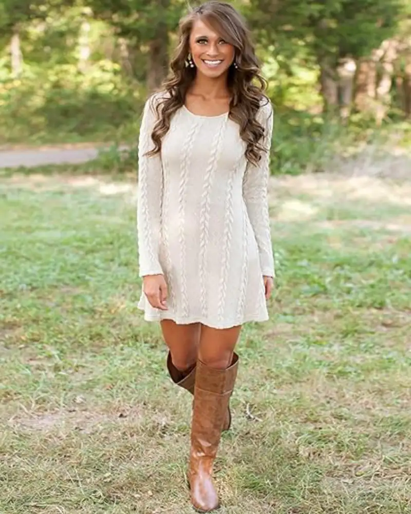 white sweater dress outfit